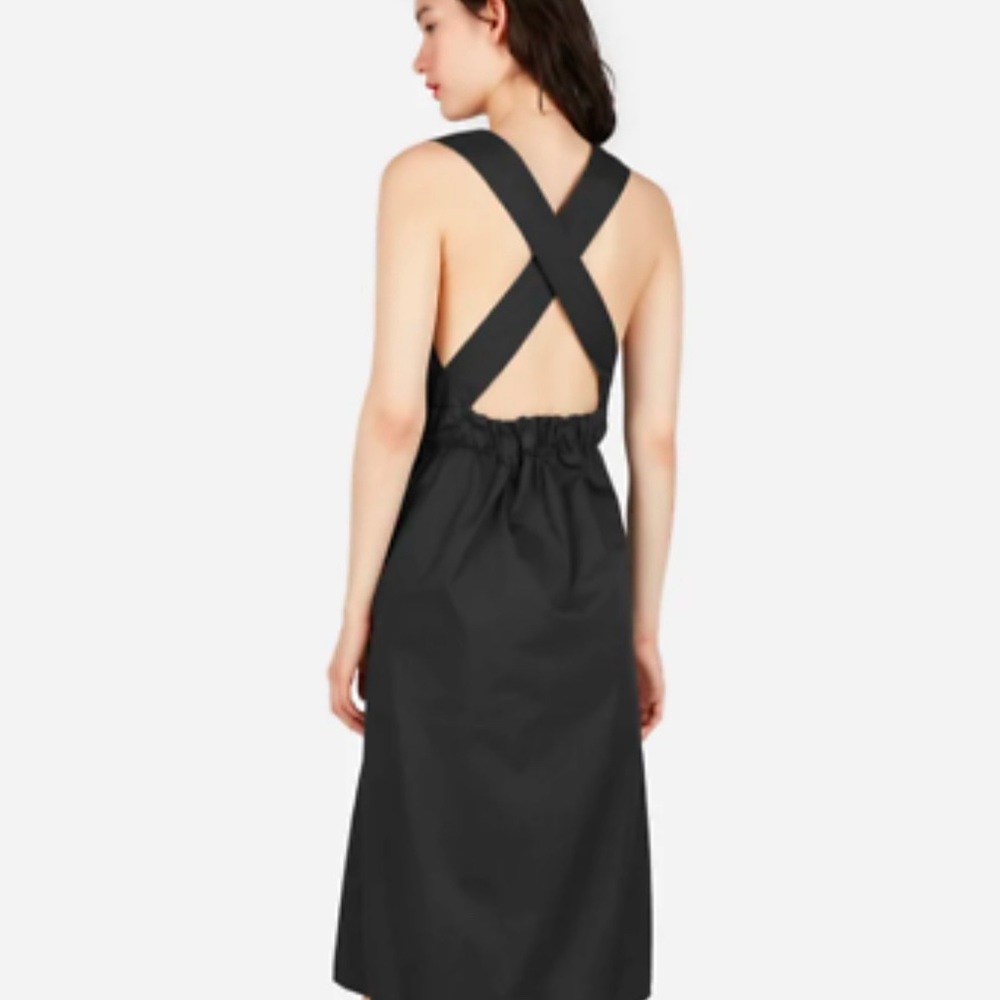 Everlane clean cotton crossback dress BLACK 2